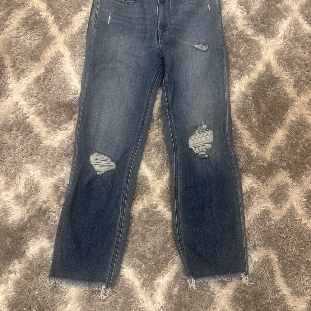 Women's Distressed Blue Jeans